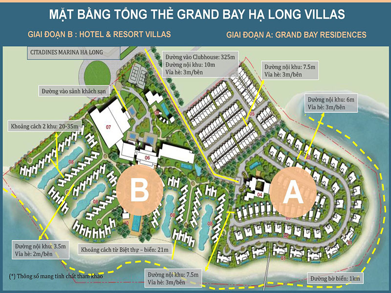 Mặt bằng tổng thể dự án Grand Bay Hạ Long Villas