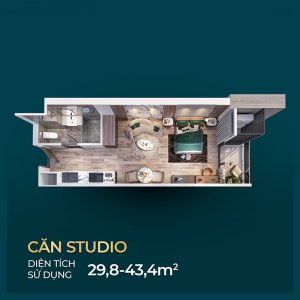 Thiết kế căn hộ Studio dự án căn hộ Icon 40 Hạ Long